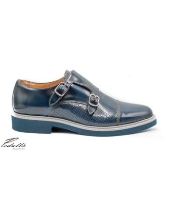 SCARPA UOMO BLU CON DOPPIA...