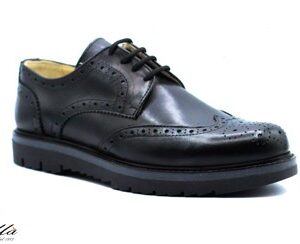 SCARPA UOMO ARTIGIANALE INGLESINA VITELLO NERO FONDO SUPER NERO 599