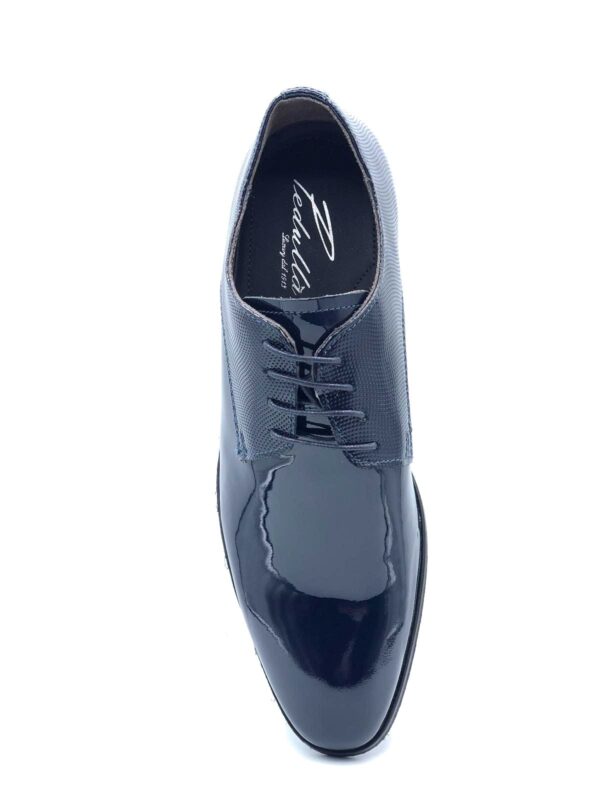 SCARPA BLUE DERBY SPOSO UOMO PEDULLA' LUXURY, FONDO IN CUOIO LAVORAZIONE ARTIGIANALE ART. 2 7750A VERN./VERN. GEMMA MARINE