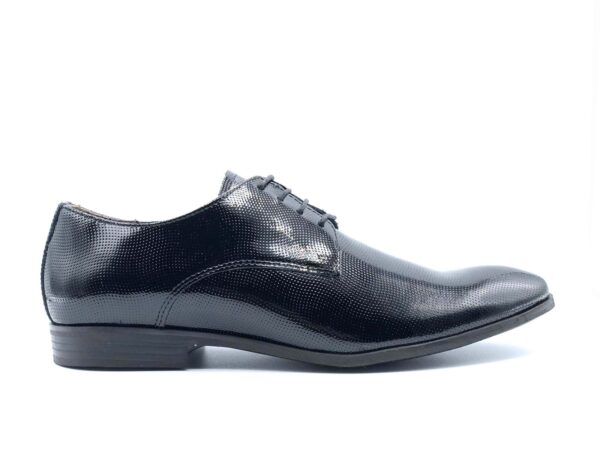 SCARPA SPOSO DERBY UOMO PEDULLA' LUXURY ART.2 7750A CAPRI VERNICE GEMMA NERO(PUNTELLINATO), FONDO IN CUOIO