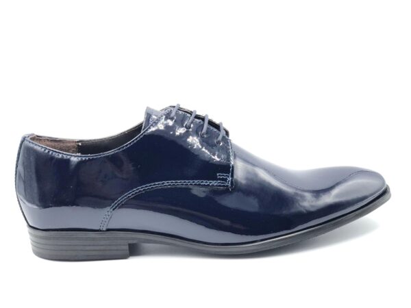 CALZATURE SPOSO UOMO DERBY PEDULLA' LUXURY ART. 2 7750A VERNICE BLU, FONDO IN CUOIO