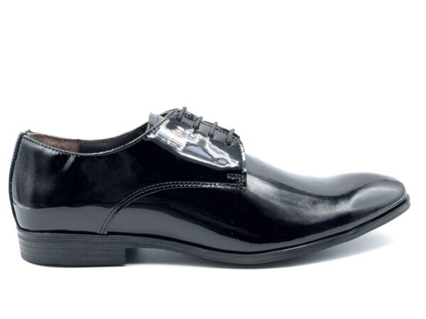 SCARPA DERBY UOMO PEDULLA' LUXURY ART. 2 7750A CAPRI VERNICE NERO, FONDO IN CUOIO