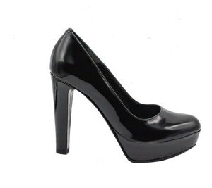 SCARPA DONNA PEDULLA' DÉCOLLETÉ 715 VERNICE NERO TACCO 12 cm PLATEAU 3 cm