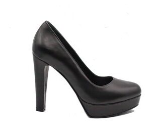 SCARPA DONNA PEDULLA' DÉCOLLETÉ 715 VITELLO NERO TACCO 12 cm PLATEAU 3 cm