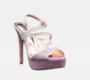 SANDALO DONNA ARMANDO OLIVIERI TESSUTO GLITTER ROSA&NUDE - PLATINO - BLU - ARGENTO ART. 36423 TACCO 13