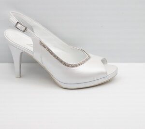 SCARPA SPOSA ARMANDO OLIVIERI PERLATO BIANCO/STRASS ART. 806 TACCO 10 CM