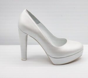 SCARPA SPOSA DÉCOLLETÉ PEDULLA' IN PELLE PERLA ART. 715/G TACCO 11 CM PLATEAU 2,5 CM