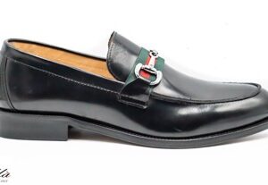 MOCASSINO MOD.GUCCI UOMO IN PELLE DI VITELLO, SPAZZOLATO NERO, SUOLA IN CUOIO 317