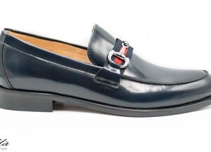 MOCASSINO MOD.GUCCI UOMO IN PELLE DI VITELLO, SPAZZOLATO BLU, SUOLA IN CUOIO 317