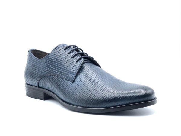 SCARPA DERBY UOMO DERBY VITELLO TRECCIA BLU, FONDO ULTRA LIGHT 7750A