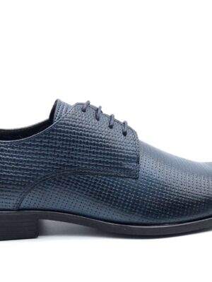 SCARPA DERBY UOMO DERBY VITELLO TRECCIA BLU, FONDO ULTRA LIGHT 7750A