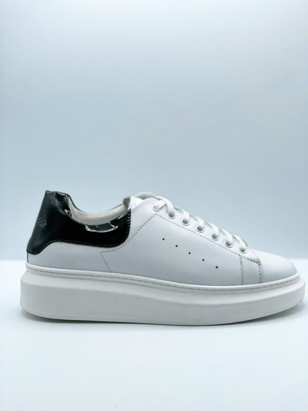 SNEAKERS UOMO by PEDULLA' ART.300 bianco/vernice nero