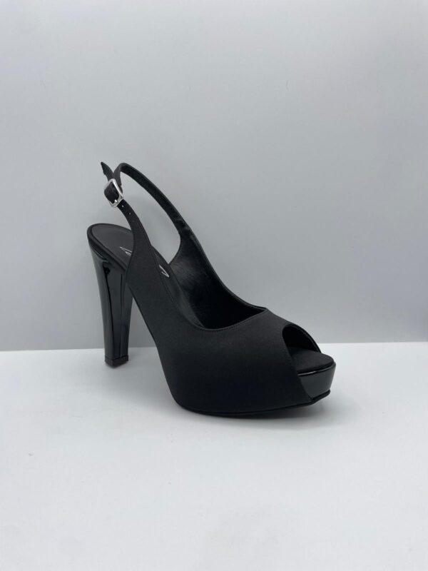 SCARPA DONNA PEDULLA' CERIMONIA 6433 RASO/VERNICE BLU - RASO/VERNICE NERO TACCO 12 cm PLATEAU 3 cm