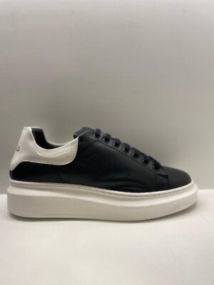 SNEAKERS UOMO by PEDULLA' ART.300 nappa nera/vernice bianca