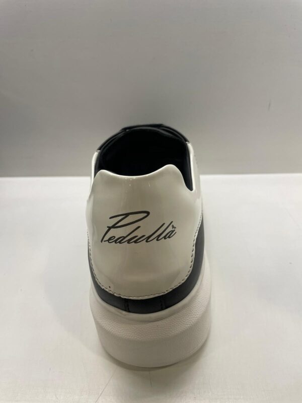 SNEAKERS UOMO by PEDULLA' ART.300 nappa nera/vernice bianca