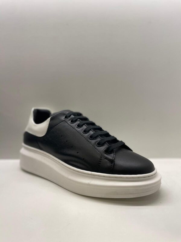 SNEAKERS UOMO by PEDULLA' ART.300 nappa nera/vernice bianca