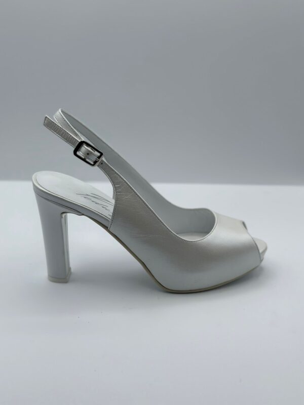 SCARPA SPOSA PERLATO BIANCO T.90 CON PLATEAUX 2 CM PEDULLA' art.347