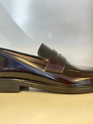 MOCASSINO UOMO SPAZZOLATO MOD COLLEGE NERO-BORDEAUX-BLU DOPPIO CUOIO (SAPIO) ART. 312