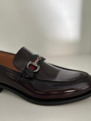 MOCASSINO MOD.GUCCI UOMO IN PELLE DI VITELLO, SPAZZOLATO BORDEAUX, SUOLA IN CUOIO 317