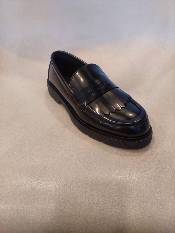 MOCASSINO DONNA CON FRANGIE BY PEDULLA' NERO E BORDEAUX ART. ASTRY021