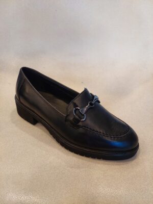 MOCASSINO COMFORT DONNA, IN PELLE NERO NANOOK ART.15562