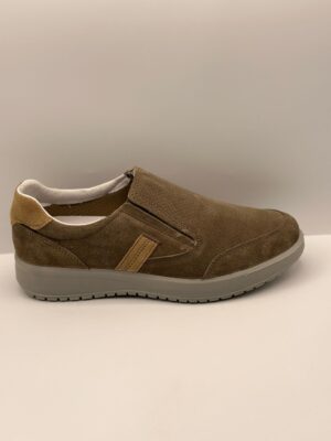 MOCASSINO UOMO IN NABUK BEIGE E BLU art.43644eV25